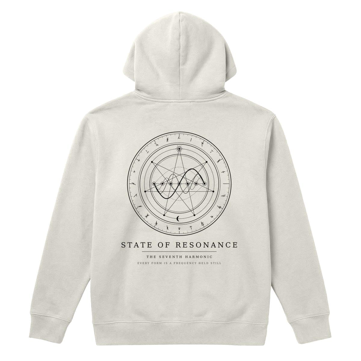 Seventh Harmonic heavyweight hoodie, light edition, view 4 — State of Resonance