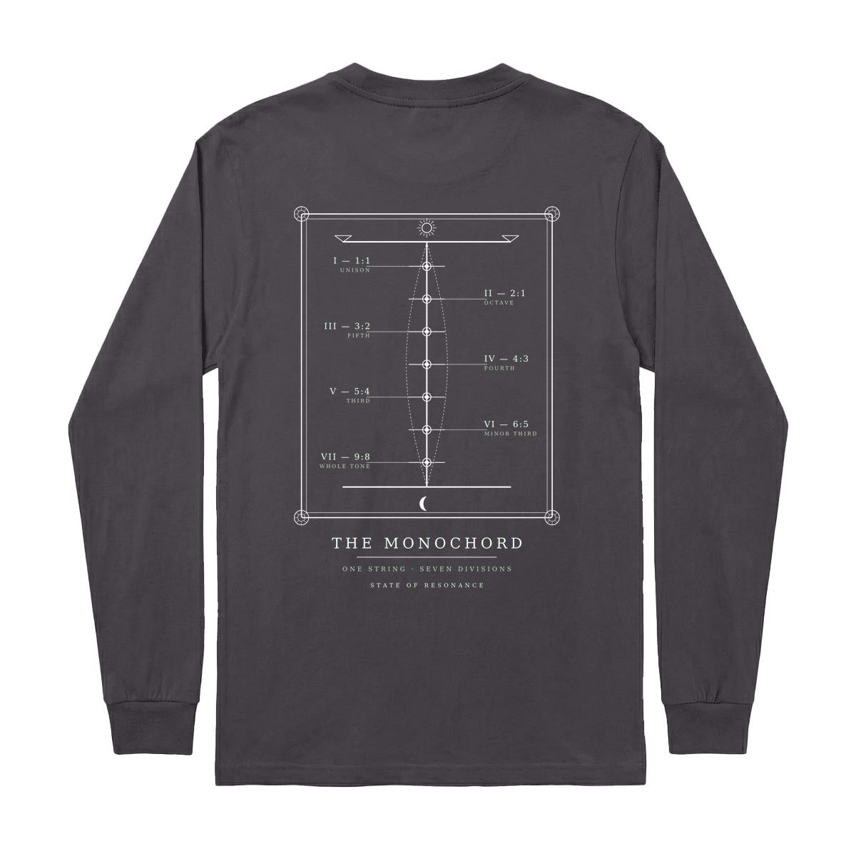The Monochord heavyweight long sleeve, dark edition, view 4 — State of Resonance