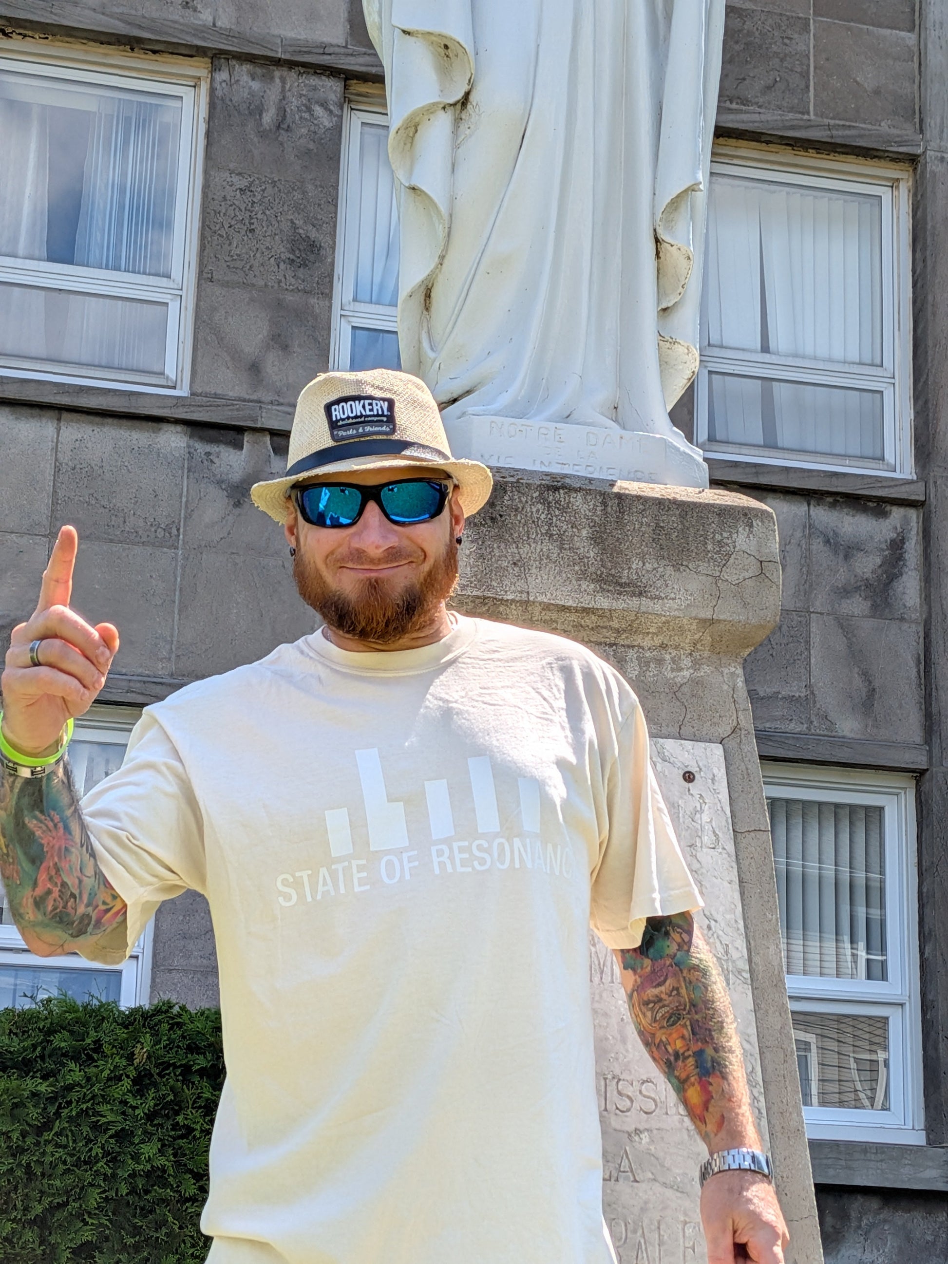 Sacred Devotion Tee — front view showing State of Resonance logo graphic